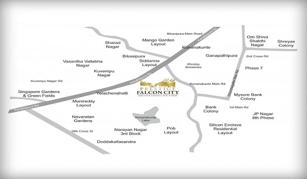 Prestige Falcon City Phase 2 Location Map